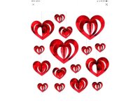 Srdce lesk závěs 3D 16ks